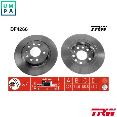 2x BRAKE DISC DF4266 FOR FIAT VAUXHALL VECTRA/Mk/II SIGNUM  SAAB 9-3X  OPEL - Image 1 of 4