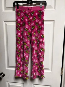 016-008 Grinch Size 10-12 Plush Pink Green Pj Pants Pajama Cozy Medium Girls - Picture 1 of 4