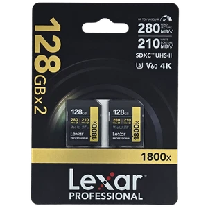 Carte mémoire SDXC UHS-II Lexar Professional 1800x GOLD Series 128 Go - NEUVE - Photo 1 sur 3
