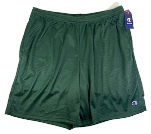 Champion Mens 2XL Shorts Polyester Green Mesh 9" Inseam Side Pockets NEW w Tags - Picture 1 of 16
