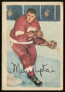 1953-54 Parkhurst #42 Metro Prystai Detroit Red Wings - Foto 1 di 2
