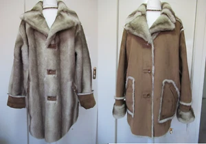 USA Dennis by Dennis Basso Reversible faux suede/fur shearling coat XL - Picture 1 of 9