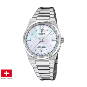 DATUM UHR DAMEN FESTINA F20052 1 35 BEIGE STAHL ORIGINAL AI 2025 - Bild 1 von 6