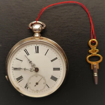 HERREN TASCHENUHR, Thommen SA, Schlüsselaufzug, gute Funktion, ca. 1885 - Bild 1 von 4