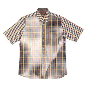 Vintage PAUL & SHARK Mens Shirt Red 90s Check L - Picture 1 of 6