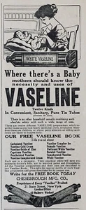 1910 n. Chr. (M9) ~ CHESEBROUGH MFG. CO. NYC. WEISSE VASELINE FÜR BABYS - Bild 1 von 1