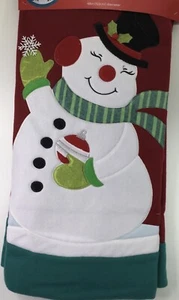 Christmas Tree Skirt Snowman Trees Red Velvet At Home Holidays New - Picture 1 of 7