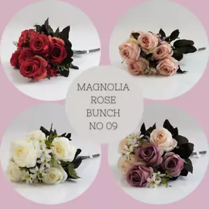 Seda Artificial Magnolia Rosa Ramo de Flores (NO.9) - 7 Decoración Boda - Imagen 1 de 8