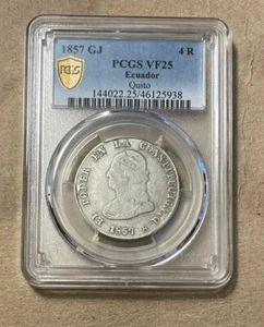 Ecuador - 1857 Silver 4 Reales (PCGS VF 25) - Picture 1 of 4