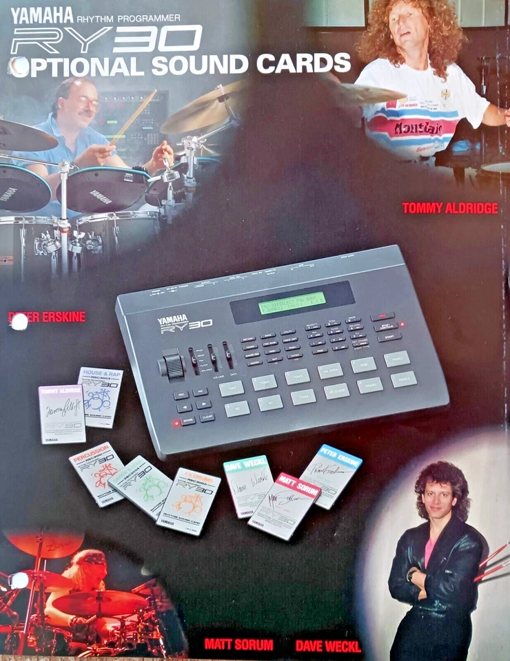 Original Color Brochure for Yamaha ROM Sound Cards for RY30 Drum Machine, Japan. - Image 1 of 1