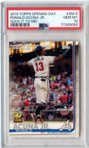 2019 TOPPS OPENING DAY SOCK IT TO ME SSP #SM-5 RONALD ACUNA JR BRAVES PSA 10 - Picture 1 of 2