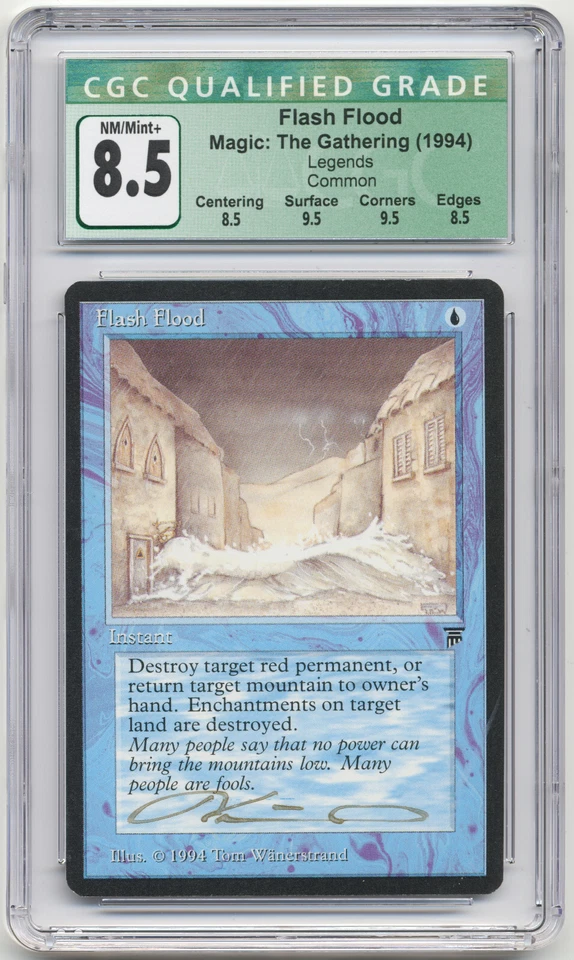 Graded Gold Signed Flash Flood CGC Legends Artist Tom Wanerstrand MTG Misprint! - Image 1 of 3