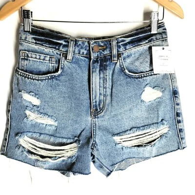 NUEVO CON ETIQUETAS - Pantalones Cortos de Jeans Oneill para Mujer 27 Corte Denim ANGUS Dobladillo Crudo Envejecido Foto 1 de 4