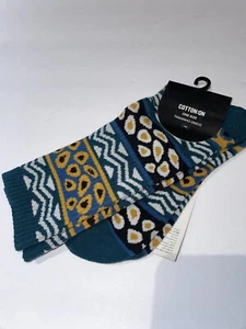 Men Socks Fun Blue Multicolored Multi Pattern Cotton:on One Size NWT - Picture 1 of 4