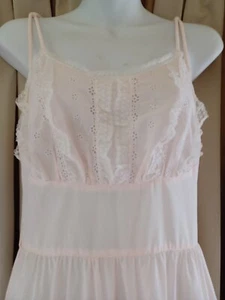 VTG "Godfried Original" Pretty Pale PINK Spaghetti Strap Night Gown size 32 - Picture 1 of 12