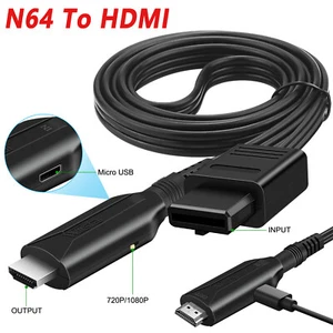 Adaptador de cable convertidor de N64 a HDMI HD 1080P para Nintendo N64 / Gamecube / SNES - Imagen 1 de 12