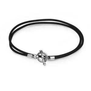 leather bracelet sterling silver 925,made in japan,free shipping,RE23 - Picture 1 of 9