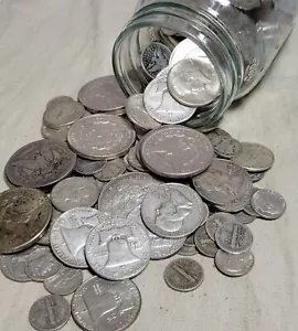Mason Jar Silver Coin Mixed Lot | ESTATE SALE LIQUIDATION | US Silver Coins - Picture 1 of 9