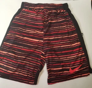 Nike Dri-Fit Youth Shorts Swoosh Size Large Orange Draw String - Picture 1 of 8