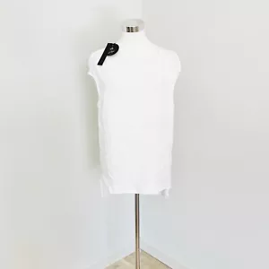 Elk Cap Sleeve Top Size L White Short Sleeve Tee Yellow Spot Detail T-shirt New - Picture 1 of 11
