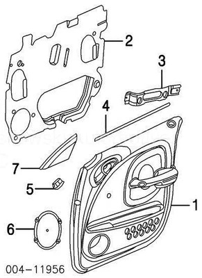Door Panel Interior Trim PT Cruiser Left Driver Side 01 02 03 Beige R7FL 10 09  - Image 1 of 4