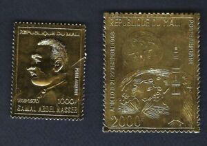 MALI Gold Foil Stamp Lot Scott C81, C113 MNH CV40