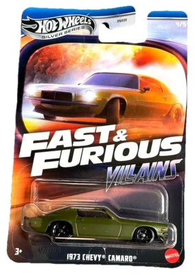 Hot Wheels Fast & Furious 1973 Chevy Camaro 4/5 Silver Series Villains - Immagine 1 di 4