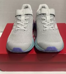 New Balance Kids Fresh Foam Arishi v4 Bungee Lace w/ Top Strap~Grey Pink~Size 2 - Picture 1 of 6