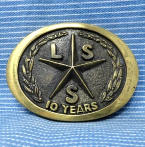 Lone Star Steel Belt Buckle 10 Year Texas Brass Vtg 70s Heritage Mint RC .TWY967 - Picture 1 of 7