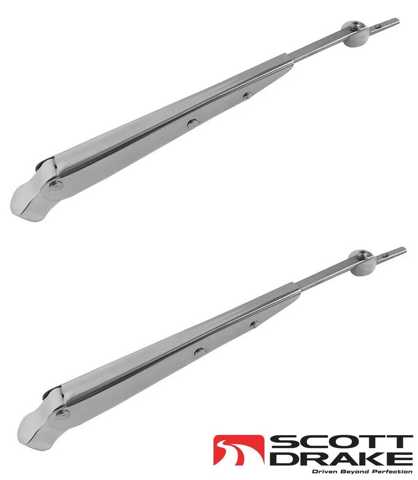Par de brazos de limpiaparabrisas ajustables de acero inoxidable para Ford Bronco 1966-1977 Foto 1 de 2