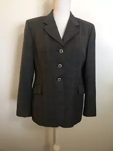 GRAND PRIX Charcoal Grey Windowpane Riding Jacket Show Coat Womens - Picture 1 of 10