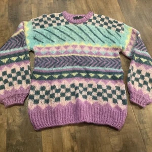 The Gold Label Designer Collection Mohair Vintage Sweater Pastel Medium Made UK - Picture 1 of 6