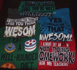 Boys Youth T-Shirt Graphic Tee Trendy Fun Choose Design Color Size: S/Small 6/7  - Picture 1 of 11