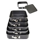 Round / Square Non-Stick Cake Mould Tins 5pc Baking Tray Bake Plate Spring Foam