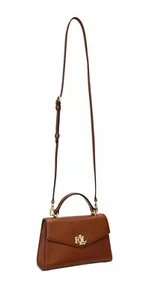 RALPH LAUREN Farrah Small Leather Top-Handle/Crossbody Satchel Lauren Tan $295 - Picture 1 of 8