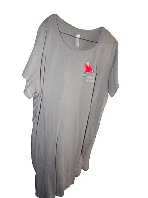 Camisa de dormir Cacique Sleep Lane Bryant feminina cinza 18/20 Polly quer um coquetel R1 - Imagem 1 de 4