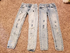 Lot Of 2 So Jeans Girls Size 10 Skinny Distressed Jeans - Picture 1 of 6