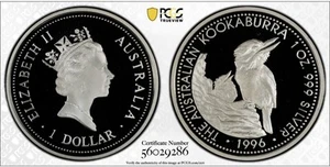 1996 $1 Australia 1 Oz Silver Proof Kookaburra Coin • PCGS PR69 DCAM • POP 20 - Picture 1 of 3