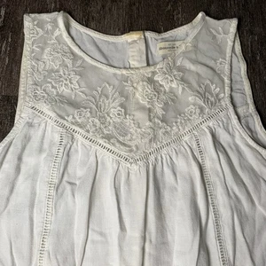 Abercrombie & Fitch Top donna S pizzo ricamato maglia floreale bianco canotta boho - Foto 1 di 7