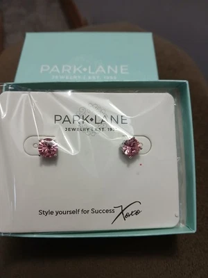Park Lane "Impression Earrings" Iridescent Coral Silver Tone Stud Earrings Pink - Изображение 1 из 4