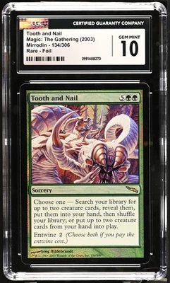 TOOTH AND NAIL Mirrodin Foil Rare CGC 10 MTG [Nostalgium] - Image 1 of 2
