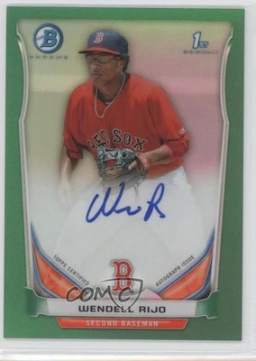 2014 Bowman Prospect Auto Chrome Green Refractor /75 Wendell Rijo #BCAP-WR Auto - Image 1 of 2