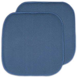 2 Pack Memory Foam Honeycomb Nonslip Back 16" x 16" Chair/Seat Cushion Pad, Blue - Picture 1 of 8