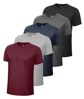 Paquete de 5 camisas de entrenamiento para grandes 1-negro jaspeado/gris oscuro/azul marino/gris claro/vino Foto 1 de 4