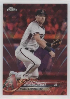 2018 Chrome Sapphire Edition Topps exclusivo en línea rojo/10 Brandon Drury #141 Foto 1 de 2