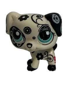 Authentic Littlest Pet Shop LPS Figure Hasbro #1613 Dalmation Flower Dog Blue Ey - Picture 1 of 21