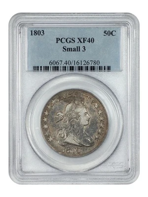 1803 50C PCGS XF40 (Small 3) - Draped Bust Half Dollar - Image 1 of 4
