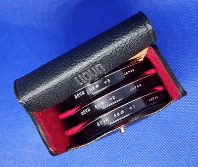 HOYA 58mm Macro Close-Up Camera Lens Filter Set +1 +2 +3 with leather case - Image 1 of 4