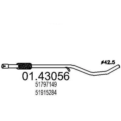 MTS Abgasrohr Auspuffrohr für FORD KA (RU8) für FIAT PANDA (169) 500 (312) Vorne - Bild 1 von 4