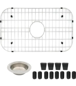 Rejilla de fregadero de cocina 26-1/8"x14-1/4 - Protector de fregadero de cocina de alta resistencia con colador - Imagen 1 de 6